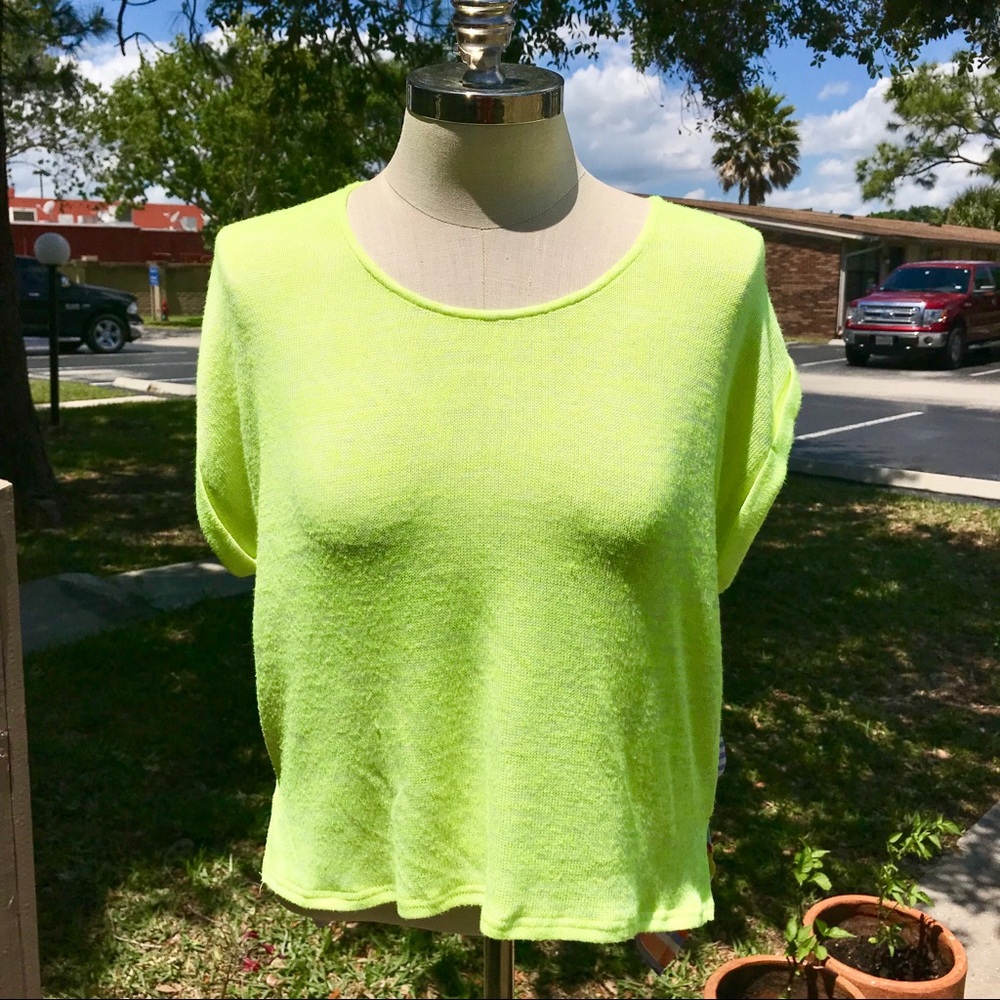 Gianni Bini Striped Neon Bright T-shirt short